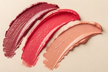 a smudge of multiple shades of lipstick or lip gloss