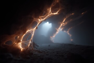 Mycelial Network. Organic Complex Biologic Mycelium. Abstract Network Structure.