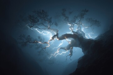 Mycelial Network. Organic Complex Biologic Mycelium. Abstract Network Structure.