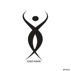 Abstract logo representing a woman, vector illustration