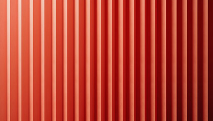 Obraz premium Red corrugated red and white striped background with textured vertical lines and pattern design