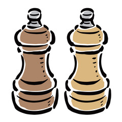 ペッパーミル　手描きイラスト