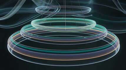 Abstract Fractal Rings and Swirling Smoke Patterns