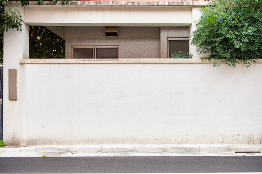 street wall background ,Industrial background, empty grunge urban street with warehouse brick wall