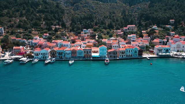 Aerial view of Kastellorizo (Megisti Island) in Greece