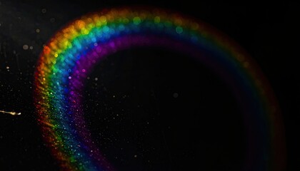 Colorful, blurred arc sparkles against a dark background