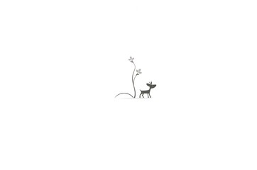Stylized Deer Illustration Among Simple Foliage