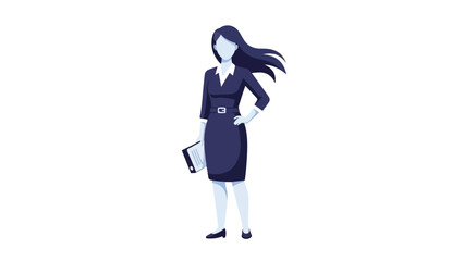 Obraz premium Elegant Businesswoman in Formal Attire Holding Document