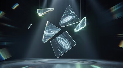 Geometric Glass Fragments Reflecting Galaxies shards