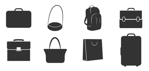  set of isolated icons on a theme bags