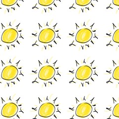 Cute Sun Seamless Pattern Illustration