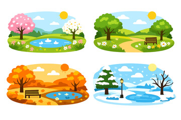 Four Seasons Nature Scenes