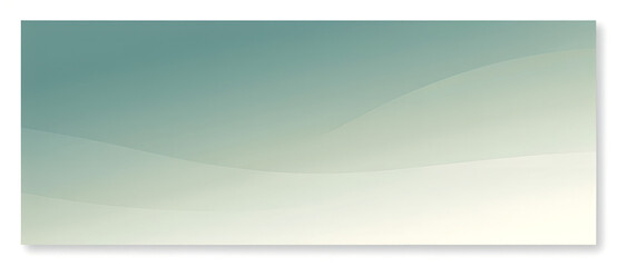 Modern Minimalist Seafoam Green & Cream Gradient Banner &mdash; Layered Curved Waves, Copy Space for Landing Page & Meditation/Wellness App