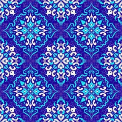 Fototapeta premium Modern Ikat Winter Bloom in Arctic Blue