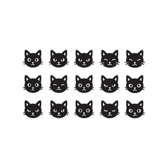 cat vector icons  set