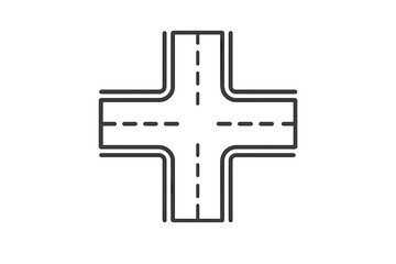 Fototapeta premium Crossroad intersection from above