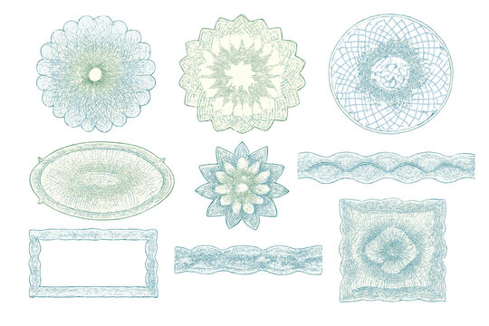 Intricate Ornamental Guilloche Patterns on a Gradient Background