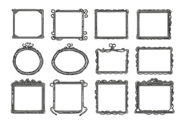 Collection of decorative antique picture frames