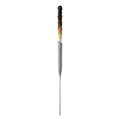 Naklejka premium Used burnt sparkler. Realistic charred metal wire after firework celebration. Symbol of ended party, New Year's Eve, or anniversary. Isolated on white or transparent background. PNG format.