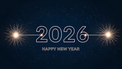 Fototapeta premium New year s eve celebration with sparklers and 2026 date