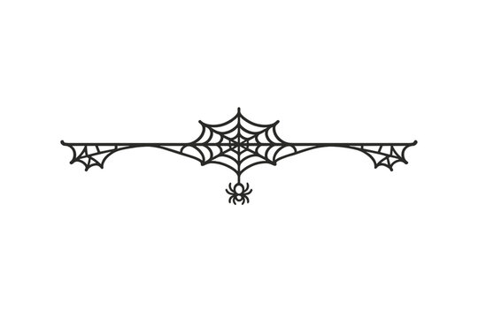 Halloween spider web divider with hanging spider