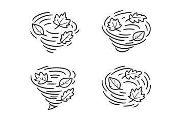 Falling leaves in wind