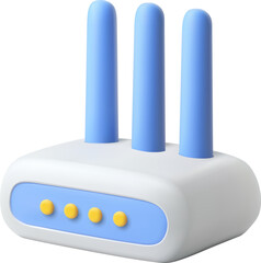 WiFi Router with Antennas Wireless Internet 3D Illustration