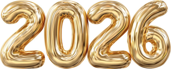 2026 Gold Balloon Numbers New Year Celebration Concept