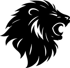 Lion Head black silhouette 