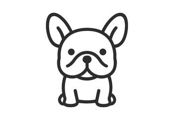 Obraz premium Cute French Bulldog Icon on Gradient Background