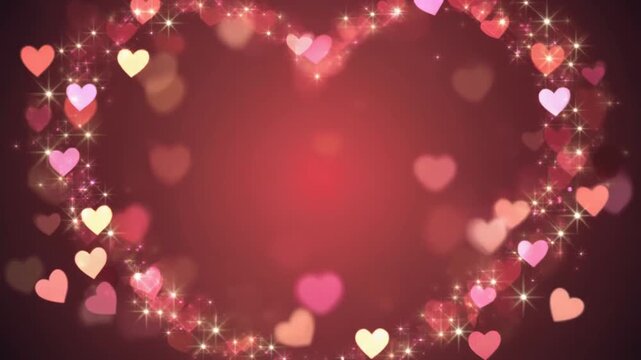 Romantic Heart Bokeh Frames In Motion.