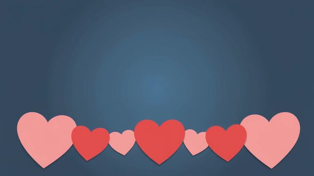 Romantic Heart Chain Animation for Video Projects.