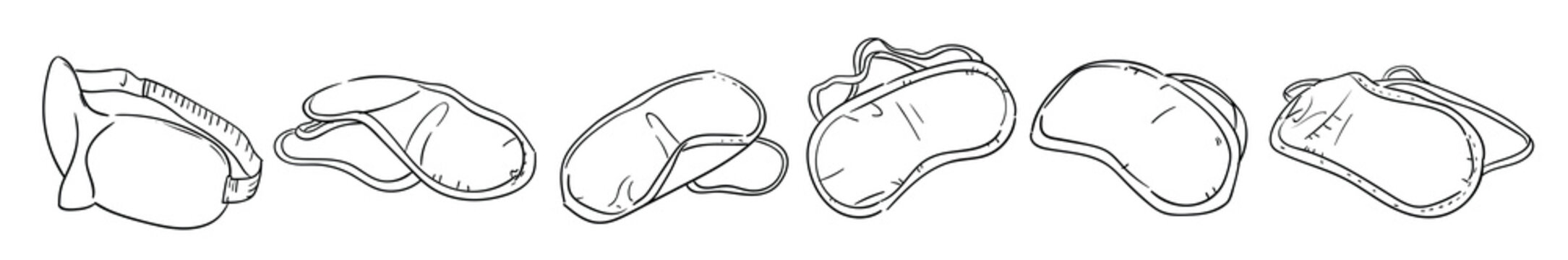 scribble sleep mask vector set