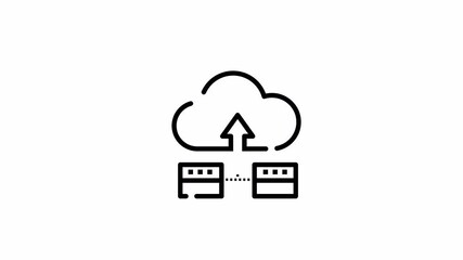 Upload to the cloud icon suitable for technology websites, software applications, and cloud storage services marketing materials.