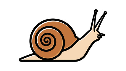 Brown Snail Shell Cartoon Illustration. © Fandy
