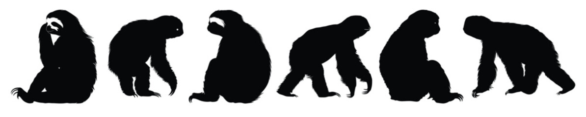 Naklejka premium sloth silhouette clipart bundle