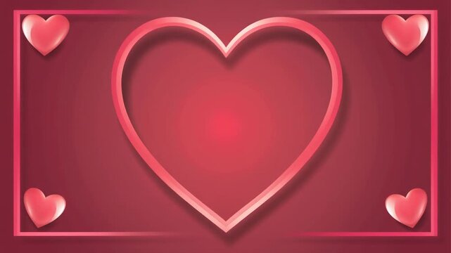 Romantic Heart Neon Frames Video Highlight.