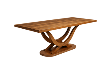 Elegant wooden console table with curved legs a modern design on transparent background