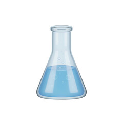 Laboratory Erlenmeyer Flask with Blue Liquid.
