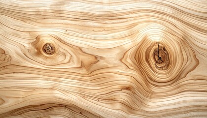 Piece of light brown wood with knots suitable for background textures, rusticthemed design elements, or adding natural warmth to compositions.