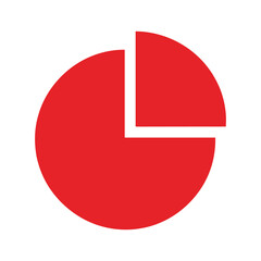 Red Pie Chart Vector Illustration