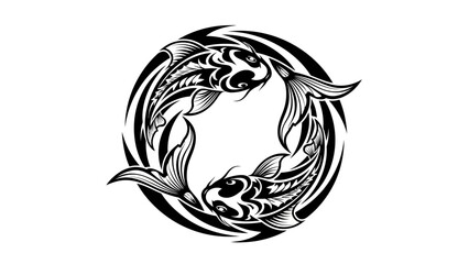 Tribal koi fish tattoo vector design
