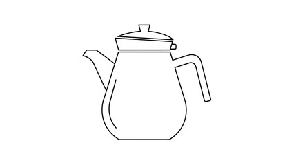 Obraz premium Simple line drawing of a kettle