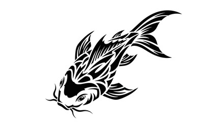 Tribal koi fish tattoo vector design