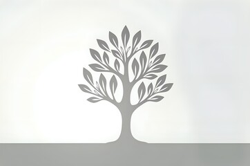 Fototapeta premium Stylized Tree Silhouette Against a Light Background
