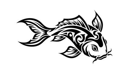 Tribal koi fish tattoo vector design