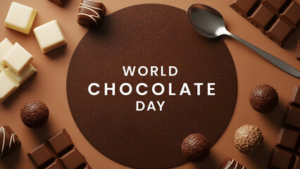 World chocolate day celebration with assorted chocolates