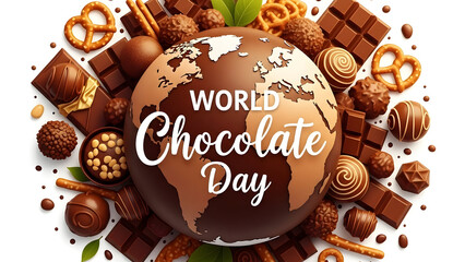 World chocolate day celebration with assorted chocolate treats
