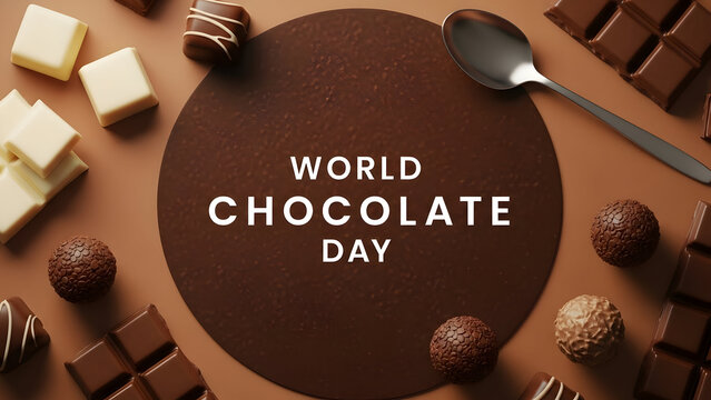 World chocolate day celebration with assorted chocolates - Powered by Adobe