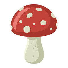 Illustration of a Red and White Mushroom